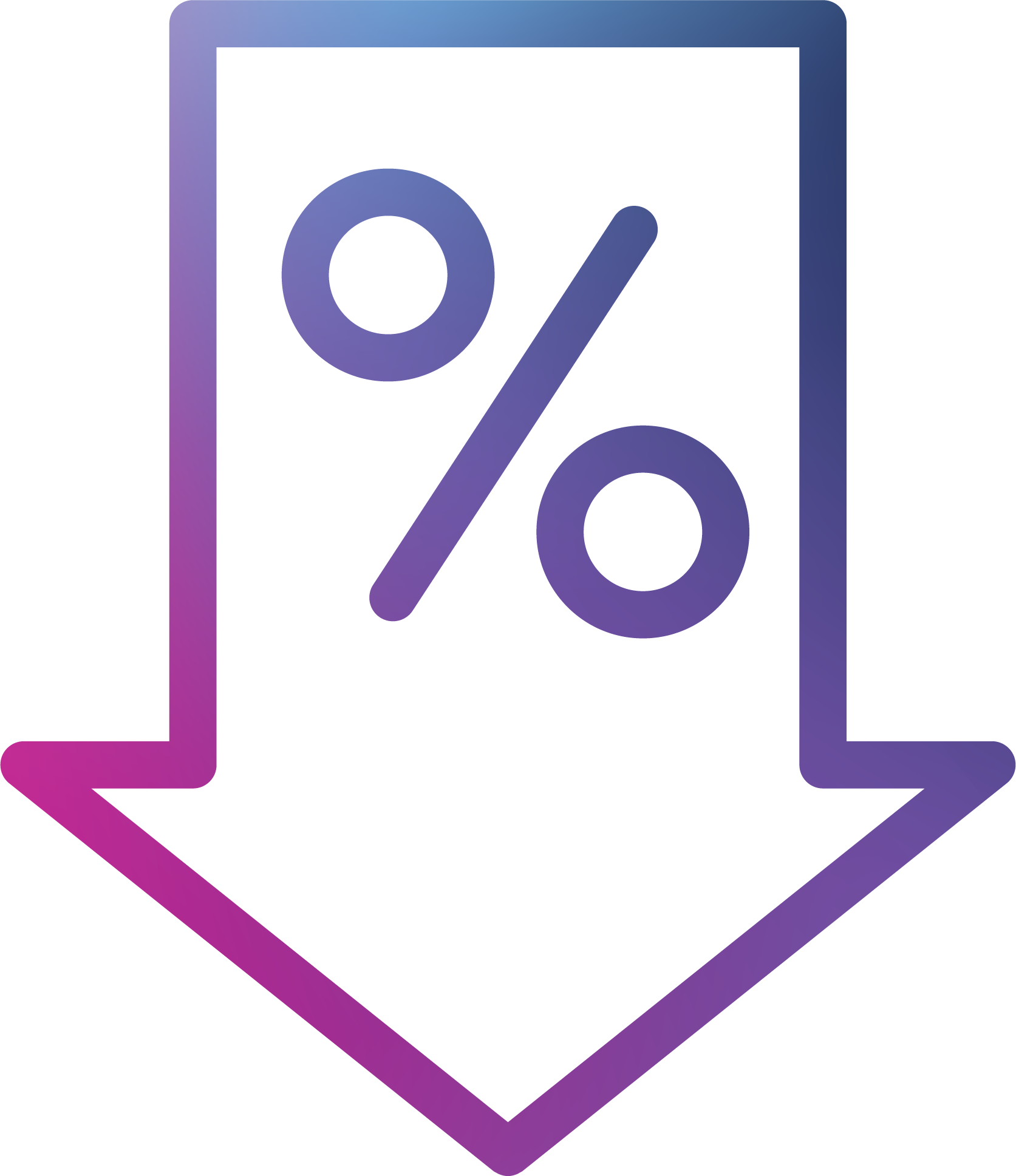 Down percent icon